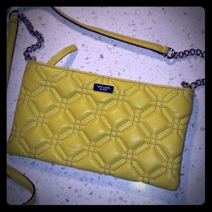 NWOT Kate Spade Quilted Shoulder Bag, Yellow Green